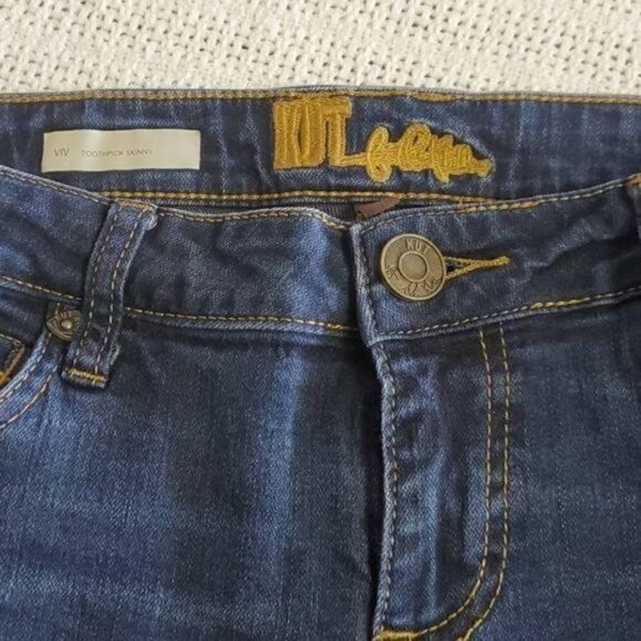Kut from the Kloth VIV Toothpick Skinny Sz 4 Blue Jeans with Pockets - Picture 2 of 11